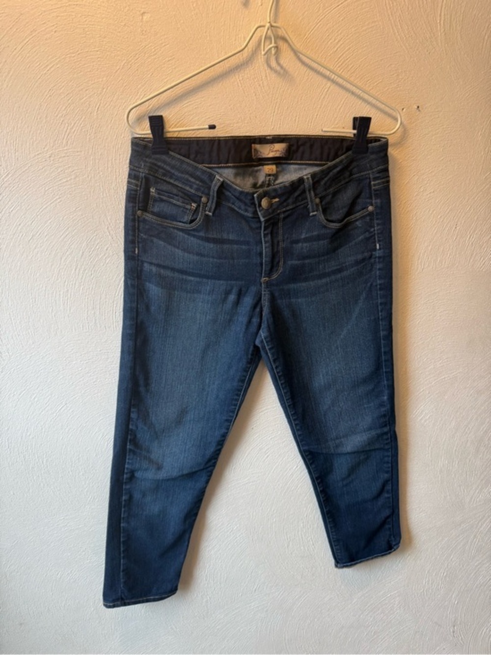 PAIGE Roxie Capri Jeans Sz 29 Blue Mid Rise Stretch Denim Cropped Skinny Premium